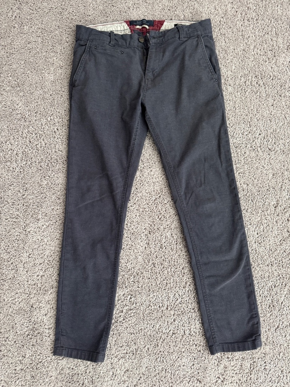 Zara Man SILVER 30x30 Slim Fit Pants Stretch Blue